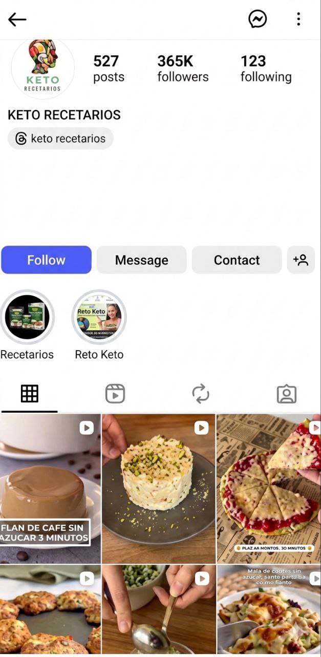 1 Powerful Keto Recetarios Instagram Account – High Engagement But Limited Niche Audience